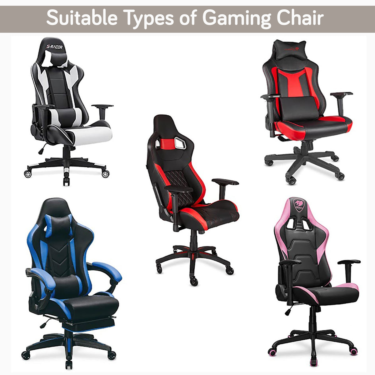 Printed Gaming Chair Seat Cover Elastic Computer Rotating Chair, Beige Abstract Geometry