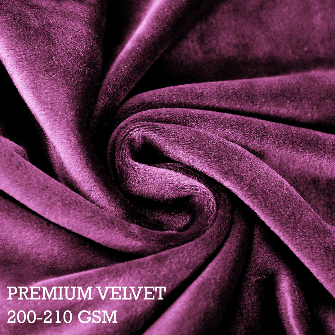 Premium Original Velvet Wing Chair Cover, Purple