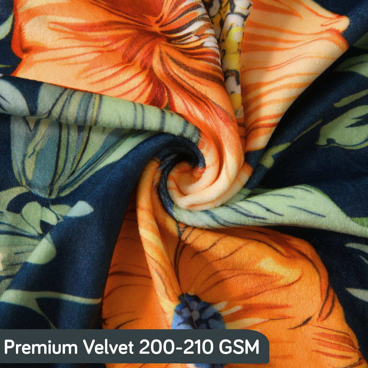 Premium Printed Velvet Dining Chair Cover Set, Teal Twilight Garden