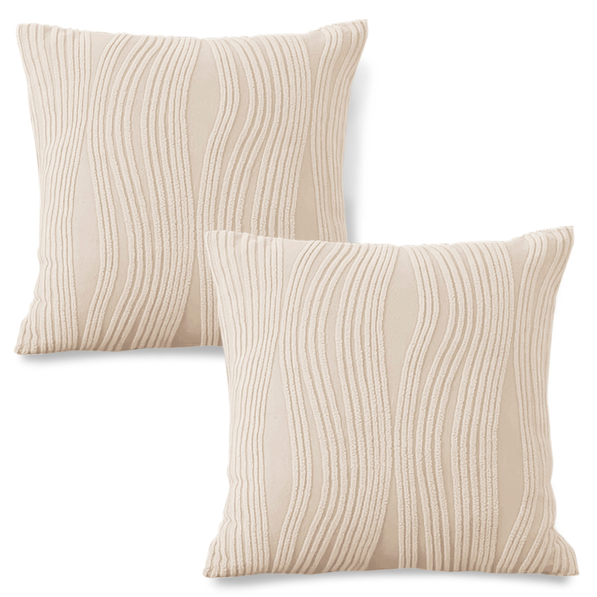 Nestiva Series Premium Knitting Jacquard Sofa Cushion Cover - Skimmed Cream