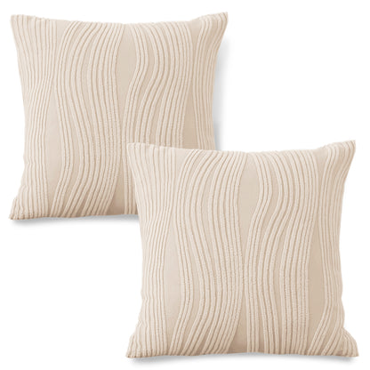 Nestiva Series Premium Knitting Jacquard Sofa Cushion Cover - Skimmed Cream