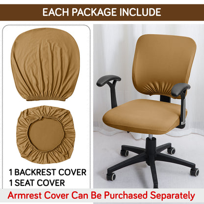 Office Chair Cover for Task Chair – 140 GSM Stretchable Fabric – Washable & Anti-Slip – Fits Small Office Chairs Without Headrest, Camel