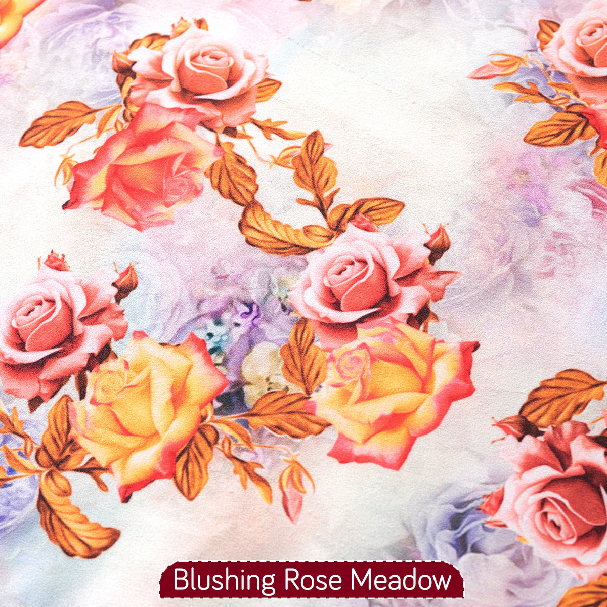 Whispers of Nature' Series Holland Velvet L Shape Sofa Cover Seat Mat with Tassels, Vintage Rose Bloom
