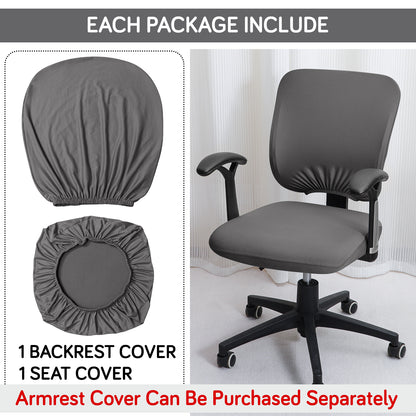 Office Chair Cover for Task Chair – 140 GSM Stretchable Fabric – Washable & Anti-Slip – Fits Small Office Chairs Without Headrest, Grey