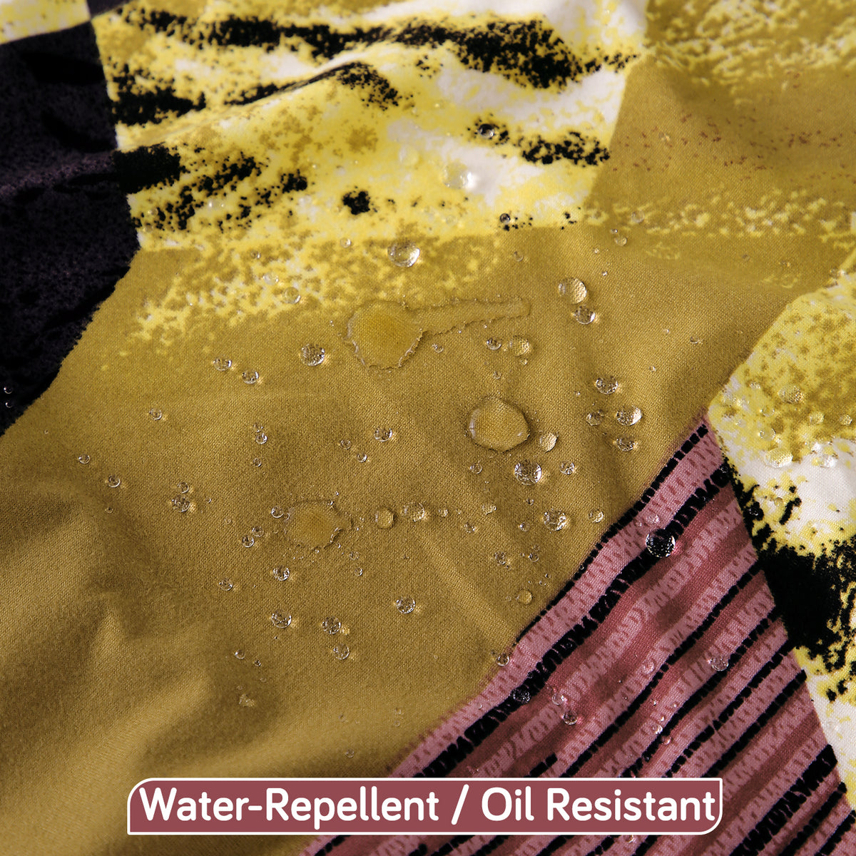 Buy Wine Abstract Geometry Printed Water-Repellent & Oil Resistant Tables Cover