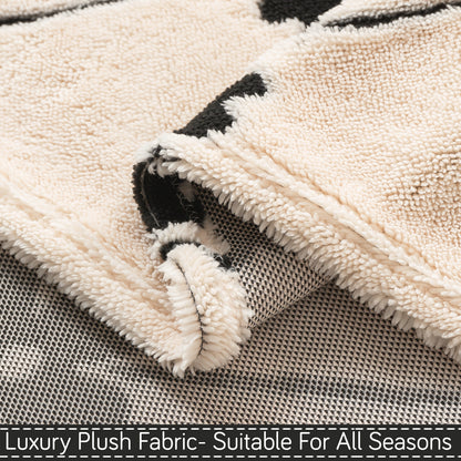 'Noirea Series' Plush Sofa Cover for Seat & Back, Floral Lattice