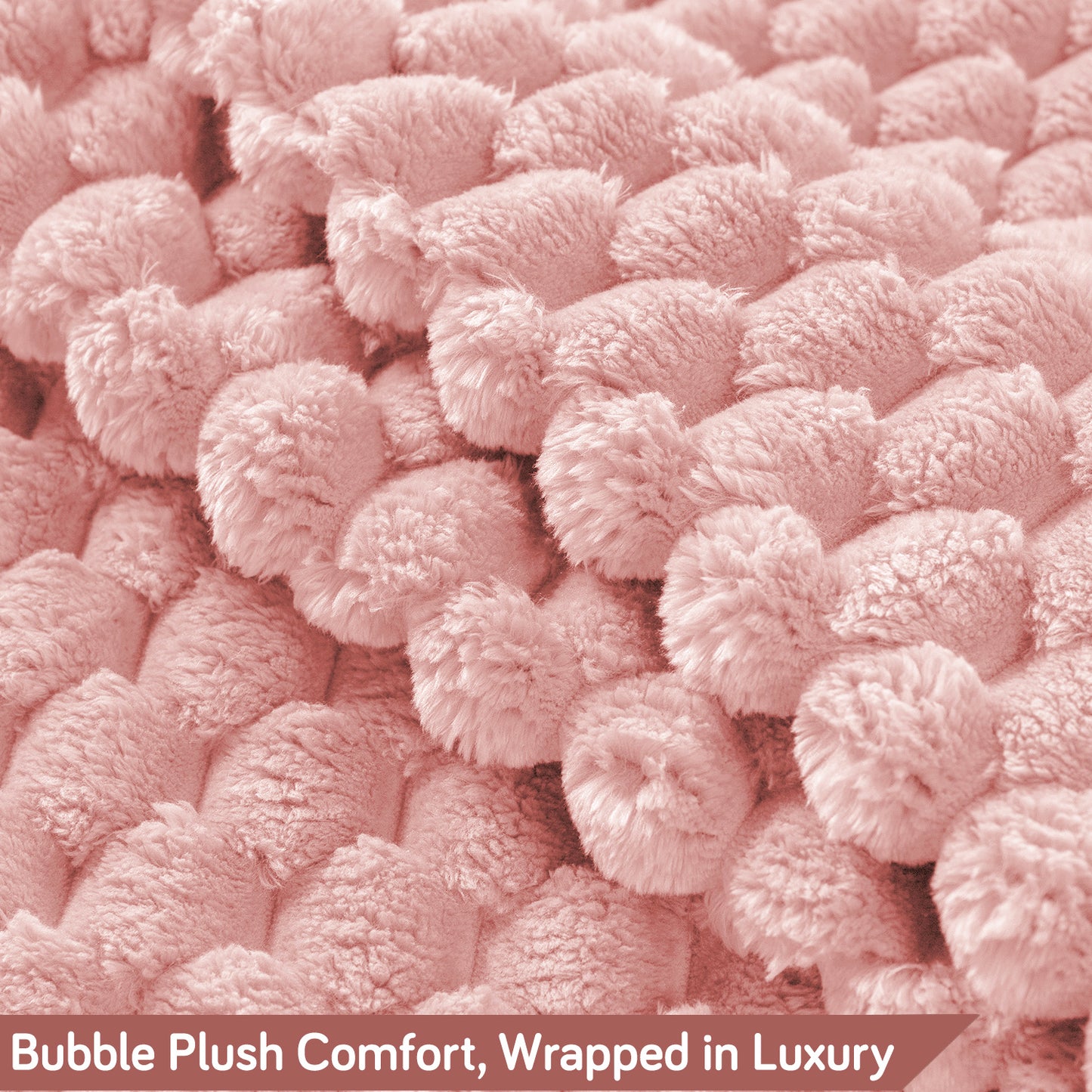 'BunnySoft Series' Plush Sofa Cover Throw for Sofa Seat & Back, Flamingo Pink