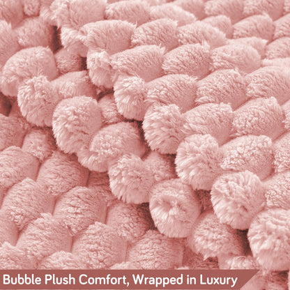 'BunnySoft Series' Plush Sofa Cover Throw for Sofa Seat & Back, Flamingo Pink