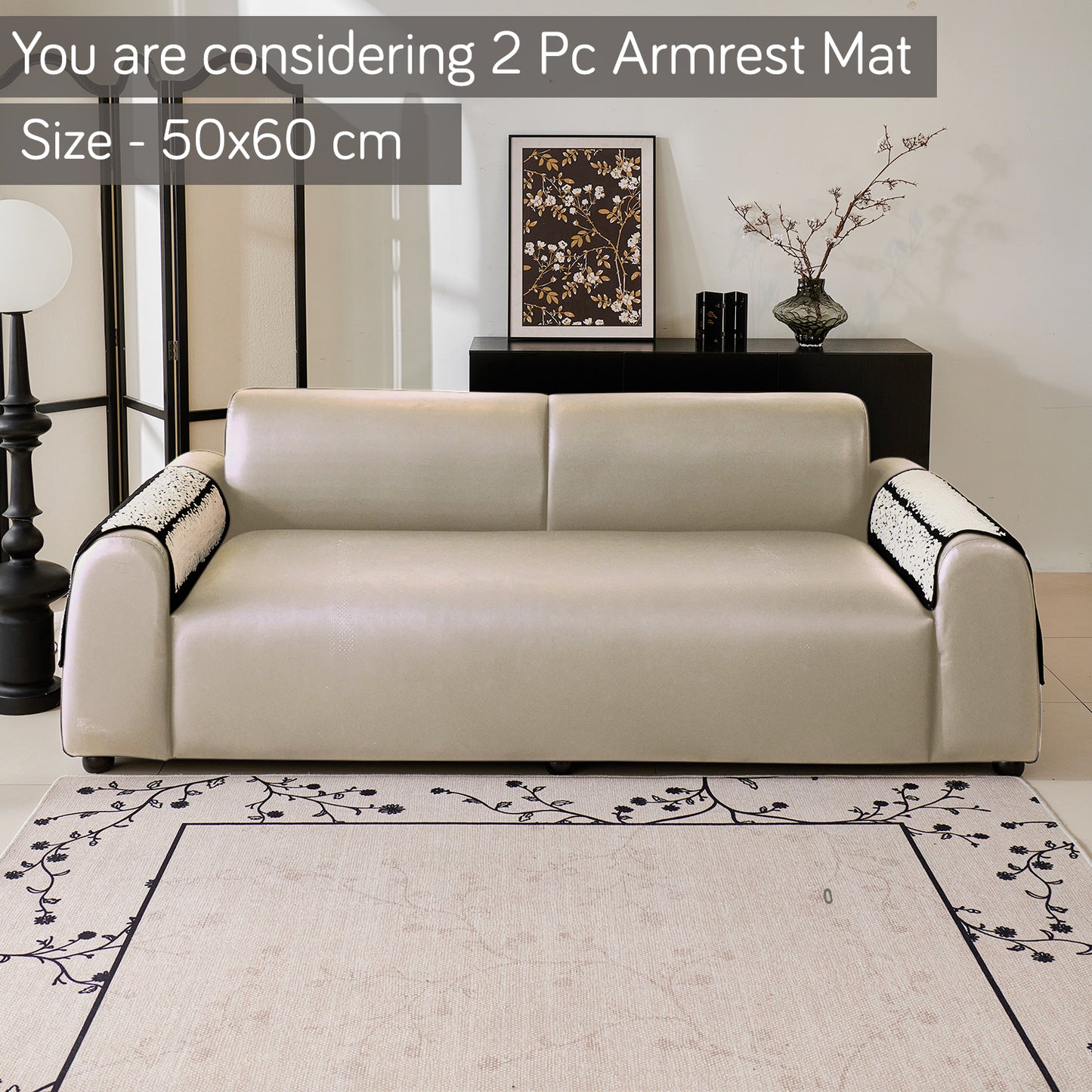 Luxury Wavy Plush Anti-Slip Sofa Cover Mats - Black