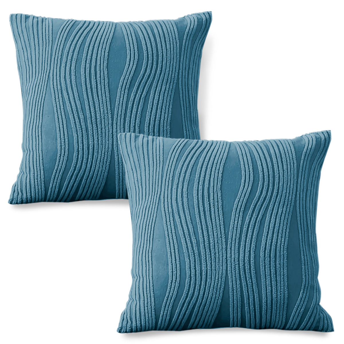 Nestiva Series Premium Knitting Jacquard Sofa Cushion Cover - Sea Blue
