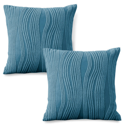 Nestiva Series Premium Knitting Jacquard Sofa Cushion Cover - Sea Blue