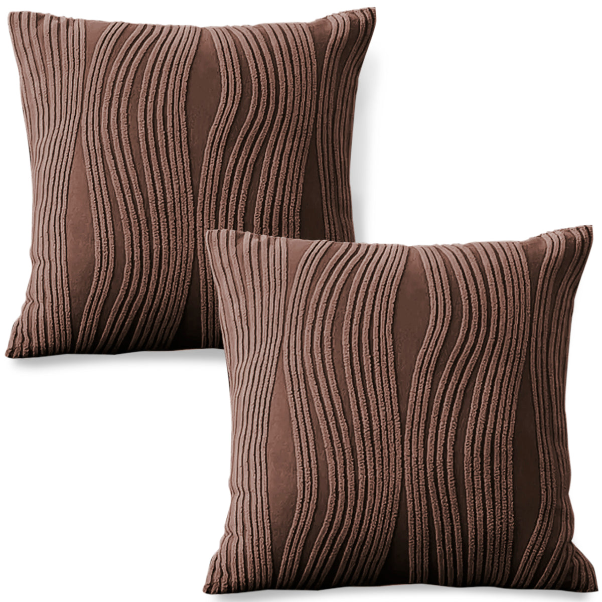 Nestiva Series Premium Knitting Jacquard Sofa Cushion Cover - Chocolate Brown