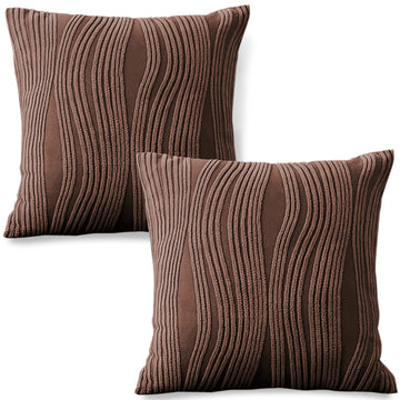 Nestiva Series Premium Knitting Jacquard Sofa Cushion Cover - Chocolate Brown