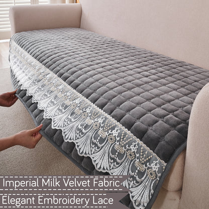 BelleLace Series 5-Seater Sofa Cover (3+1+1), Porpoise Grey