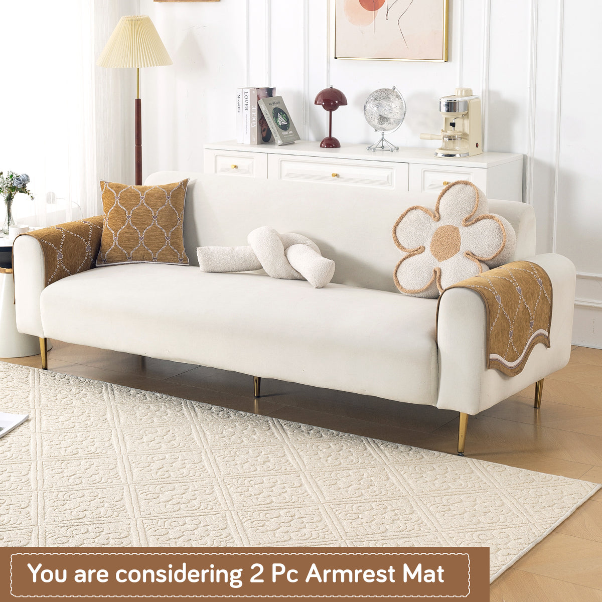 Serene Curves Sofa Cover Mat, Love Trails