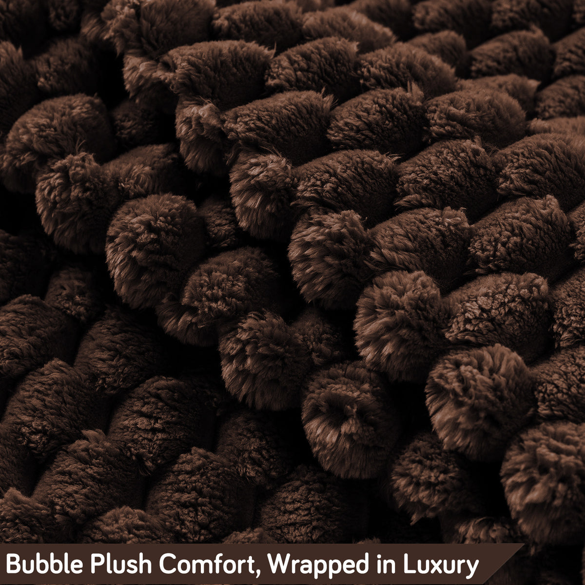 'BunnySoft Series' Plush Sofa Cover Throw for Sofa Seat & Back, Dark Chocolate