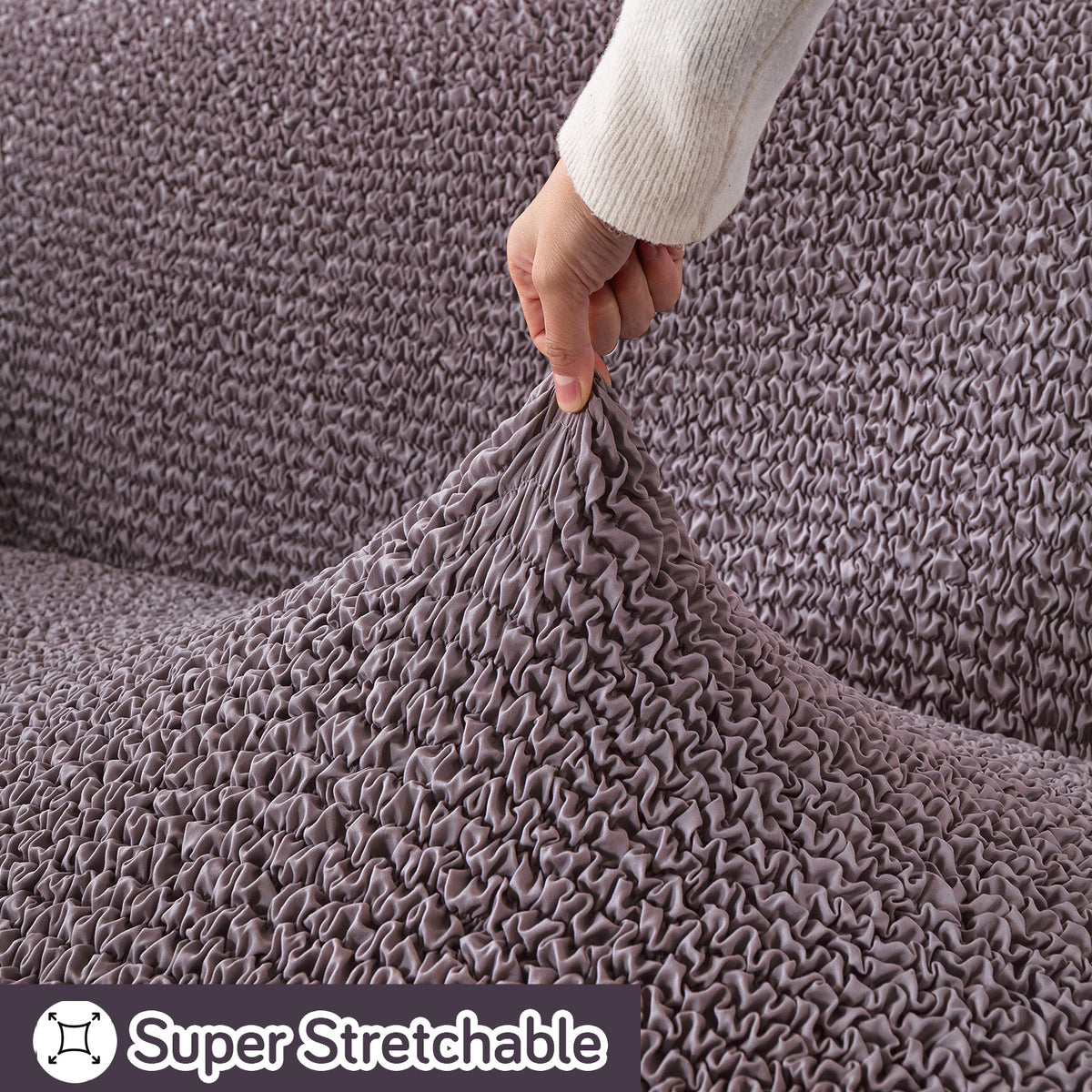 Italian Belissia Luxe Series' Super Stretchable Microfiber 1/2/3 Seater Sofa Cover, Plum Brown