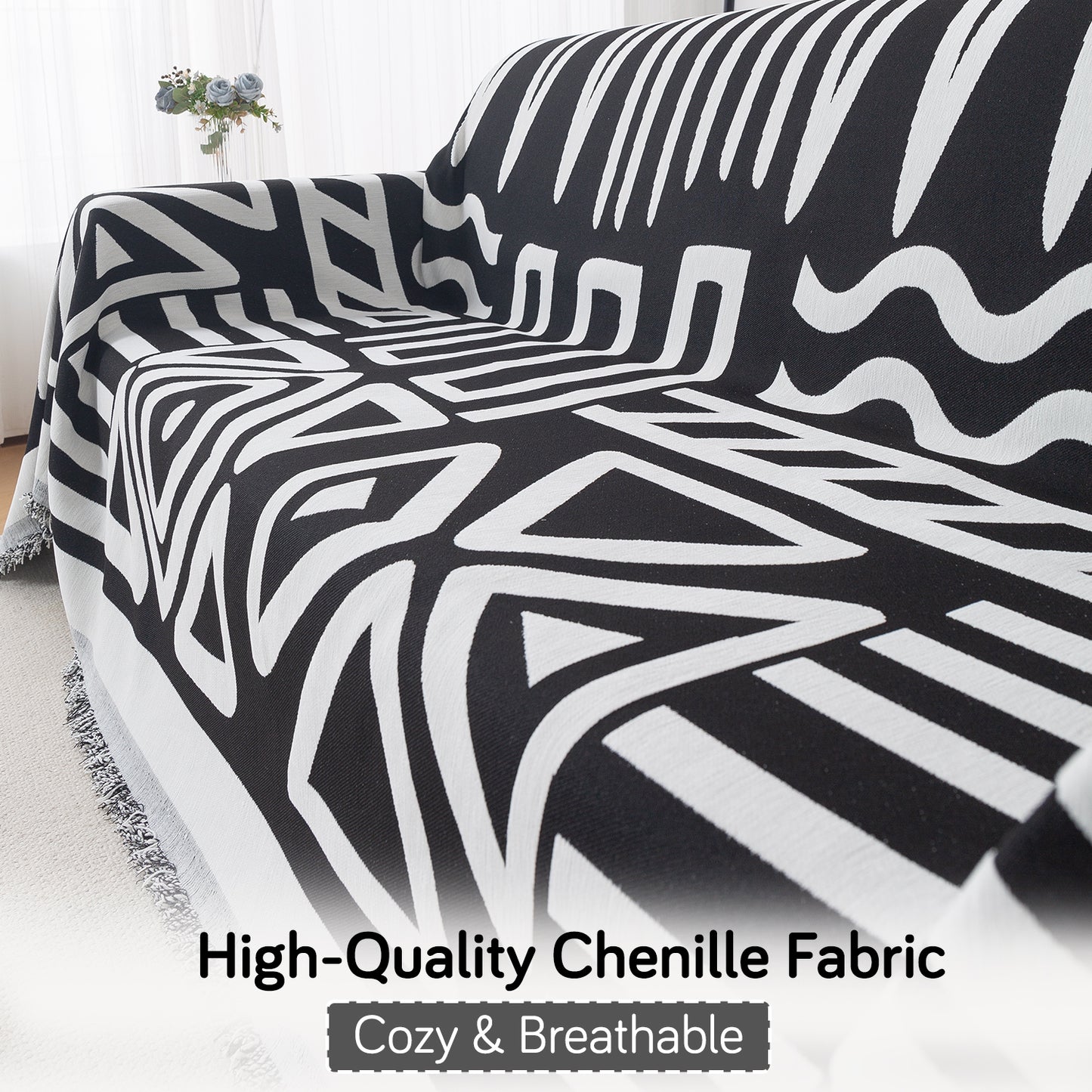 Buy High Quality Chenille Fabric, Cozy & Breathable Sofa Throw - HOKIPO