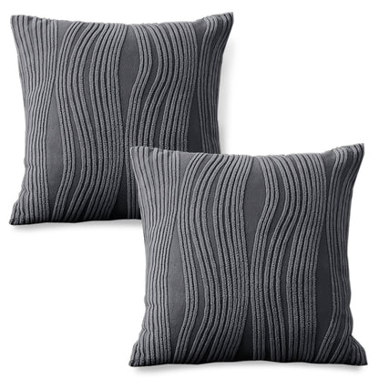 Nestiva Series Premium Knitting Jacquard Sofa Cushion Cover - Porpoise Grey