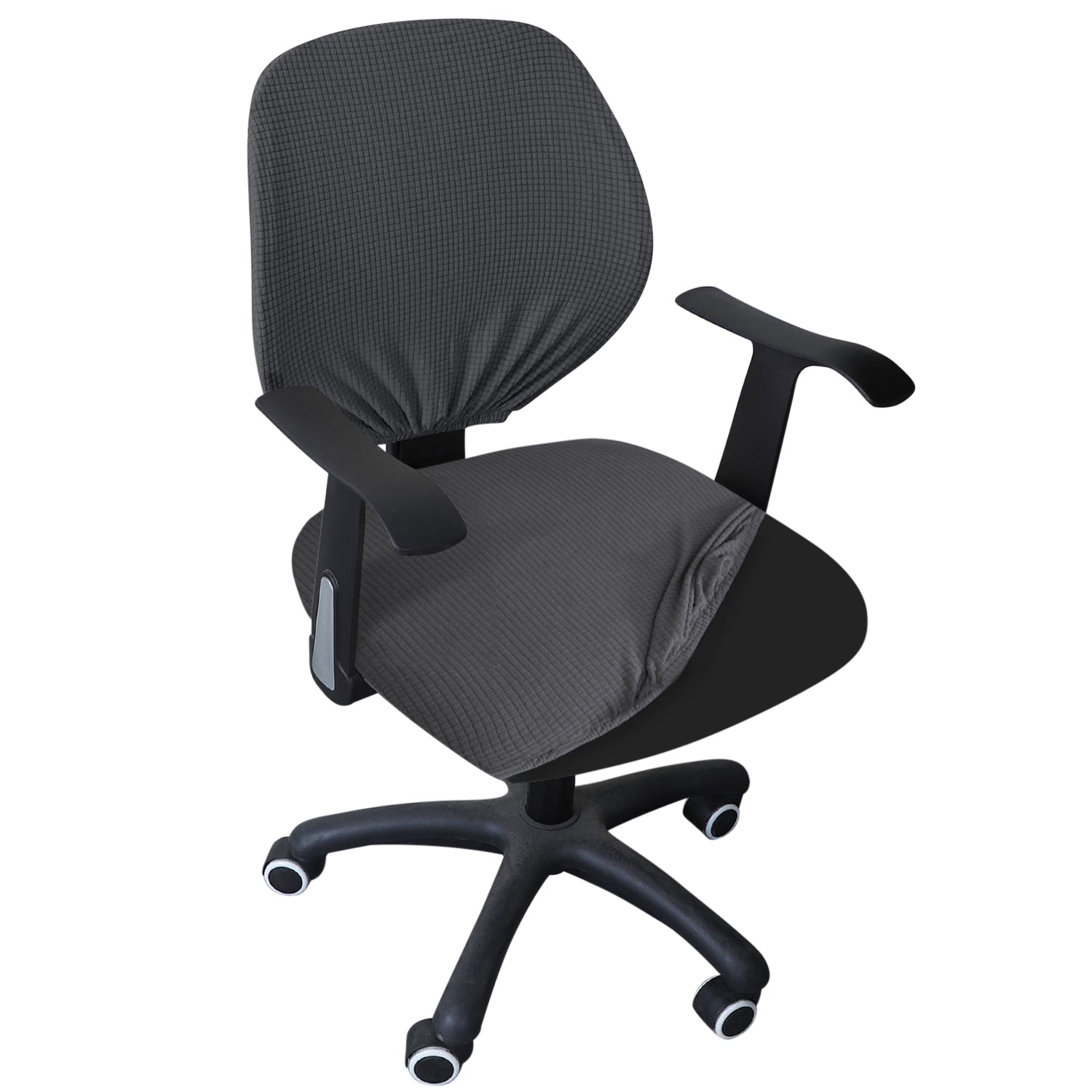 Buy Dark Grey Stretch Jacquard revolving chair cover | Hokipo