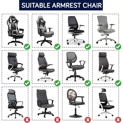 170gsm Jacquard Armrest Covers for Office Chair (Elastic Style), 1 Pair, Navy Blue