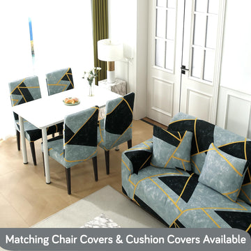 buy Abstract Geometry Print Matching elastic covers for chairs and sofas