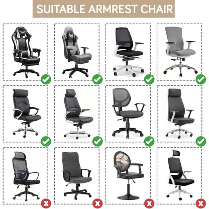 170gsm Jacquard Office Chair Arm Rest Cover (Elastic Style), 1 Pair, Beige