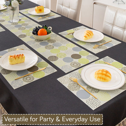 Color Splash PVC Mats for Dining Table, Bubble - Lemon Yellow