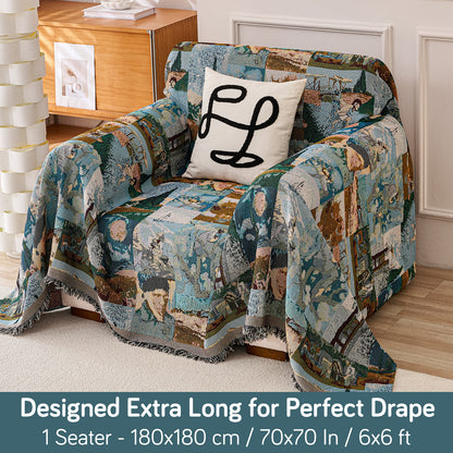 All-Season Chenille Sofa Throw, Canvas of Nature Series