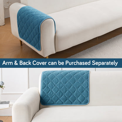 Diamond Tuft Plush Sofa Cover Mat, Dusty Teal