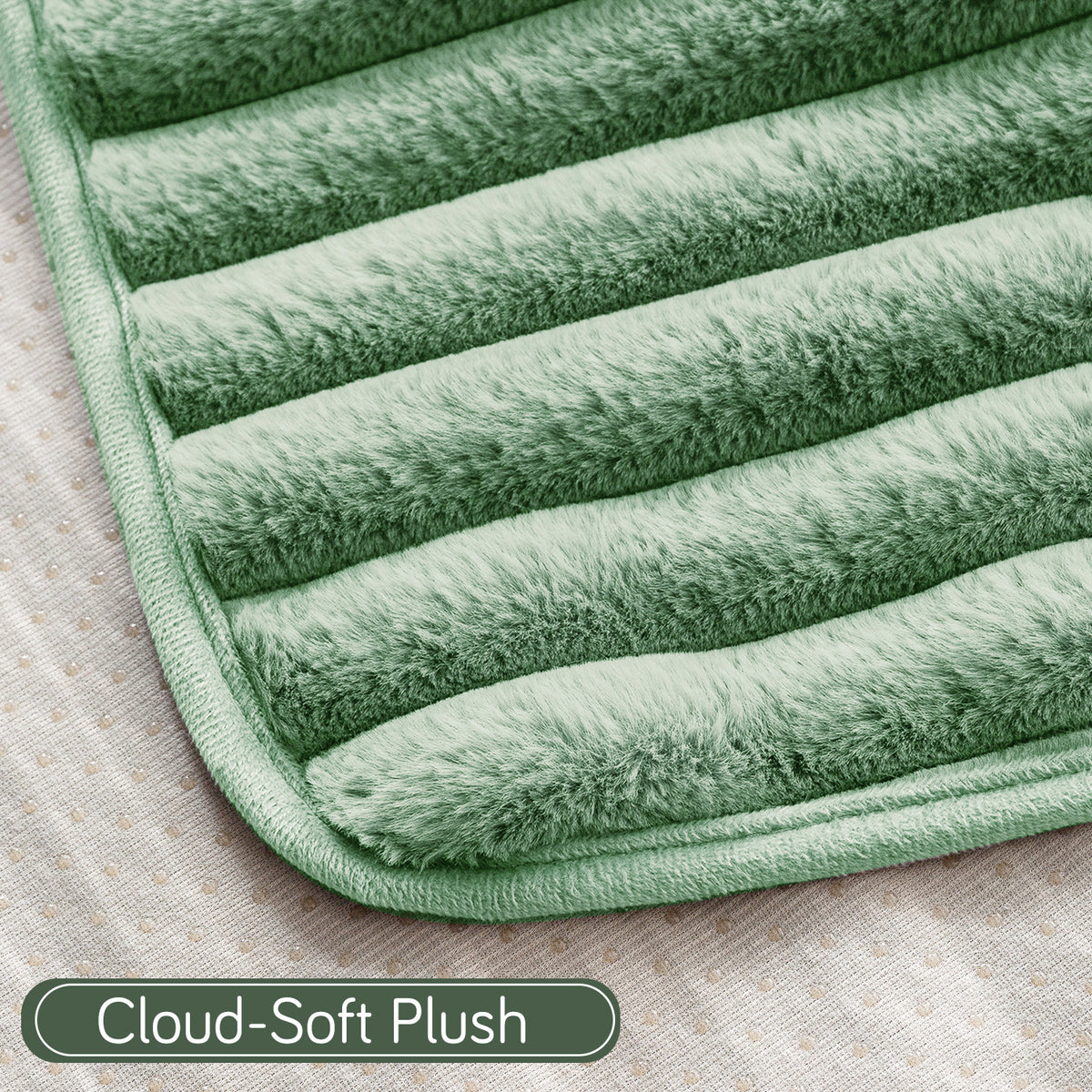 Faux Rabbit Fur Plush Anti-Slip Sofa Mat |Snuggle Fur Sage Green