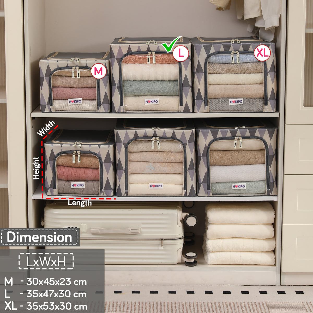 Foldable Cloth Storage  Box Organizer for Wardrobe - Ash Mirage