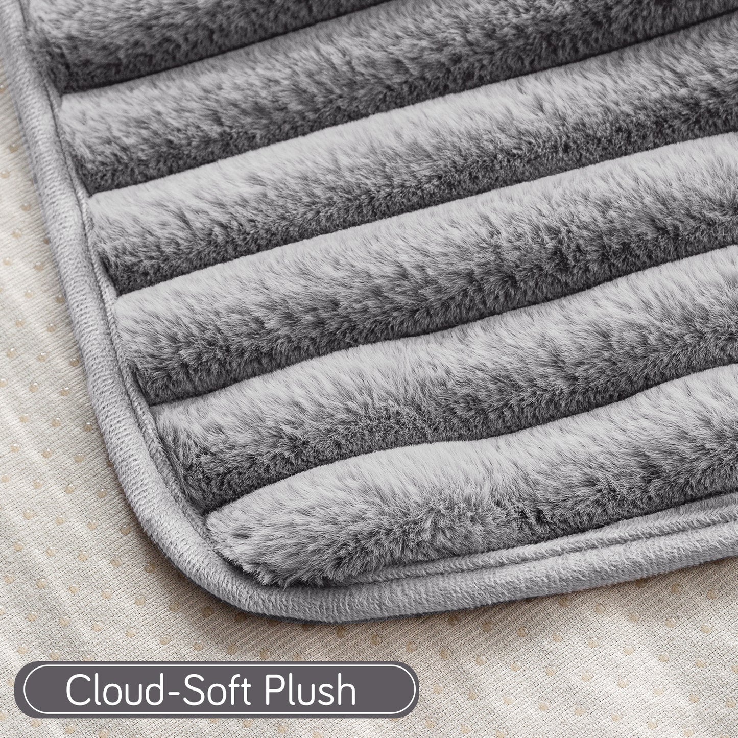 Faux Rabbit Fur Plush Anti-Slip Sofa Mat |Snuggle Fur Grey