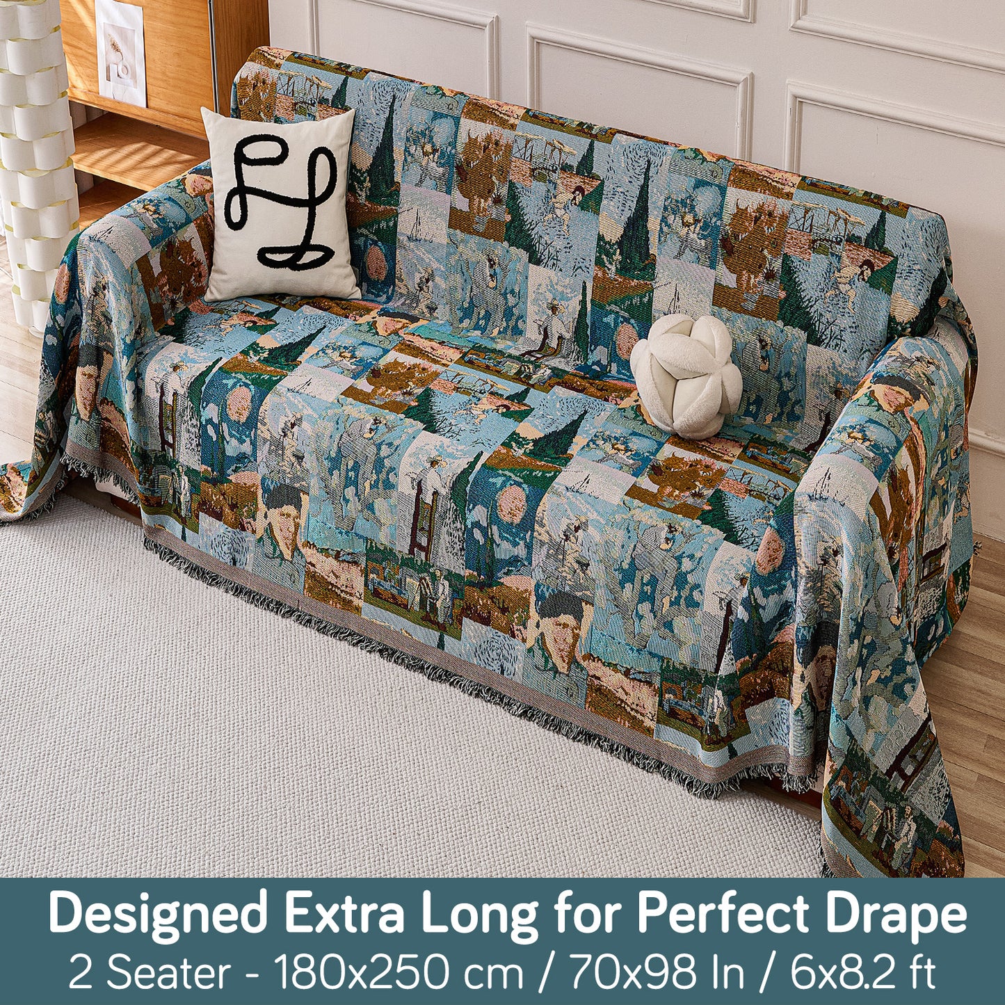 All-Season Chenille Sofa Throw, Canvas of Nature Series