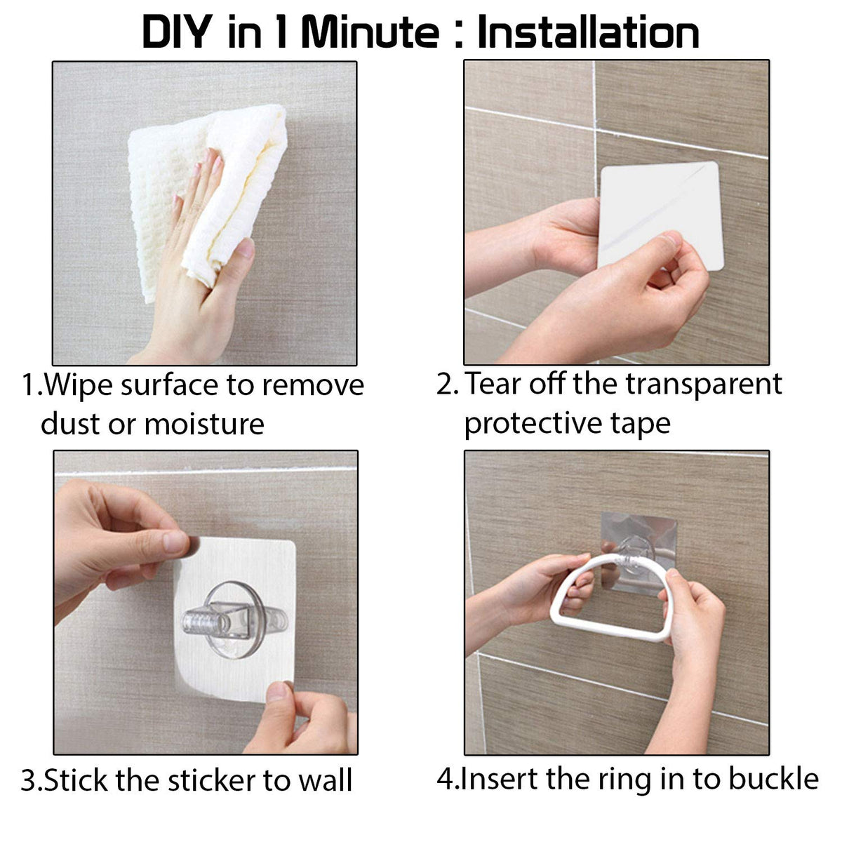 Magic Sticker Series Wall Mounted Towel Ring