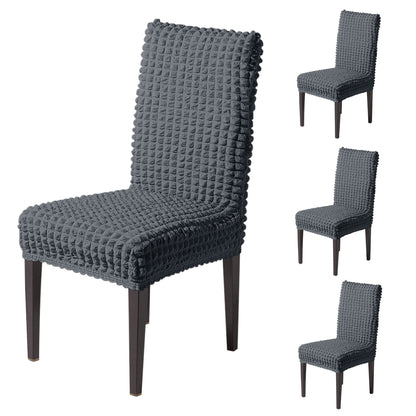 Aria Nova Bubble 280 GSM Dining Chair Cover Set of 1/2/4/6, Dark Grey