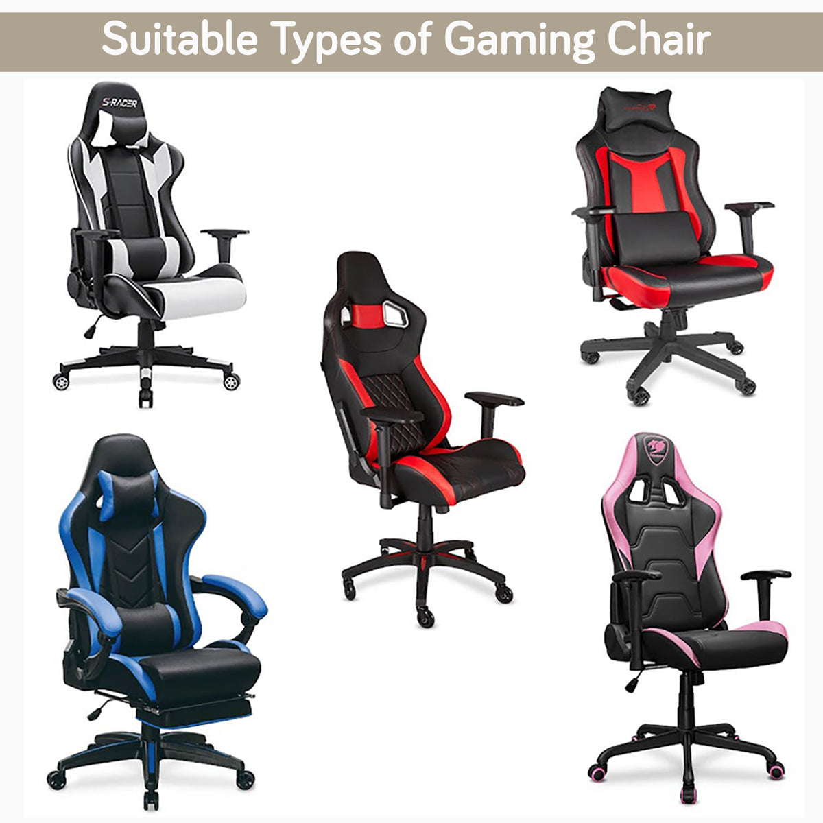 Printed Gaming Chair Seat Cover Elastic Computer Rotating Chair, Parchement Beige Abstract Art
