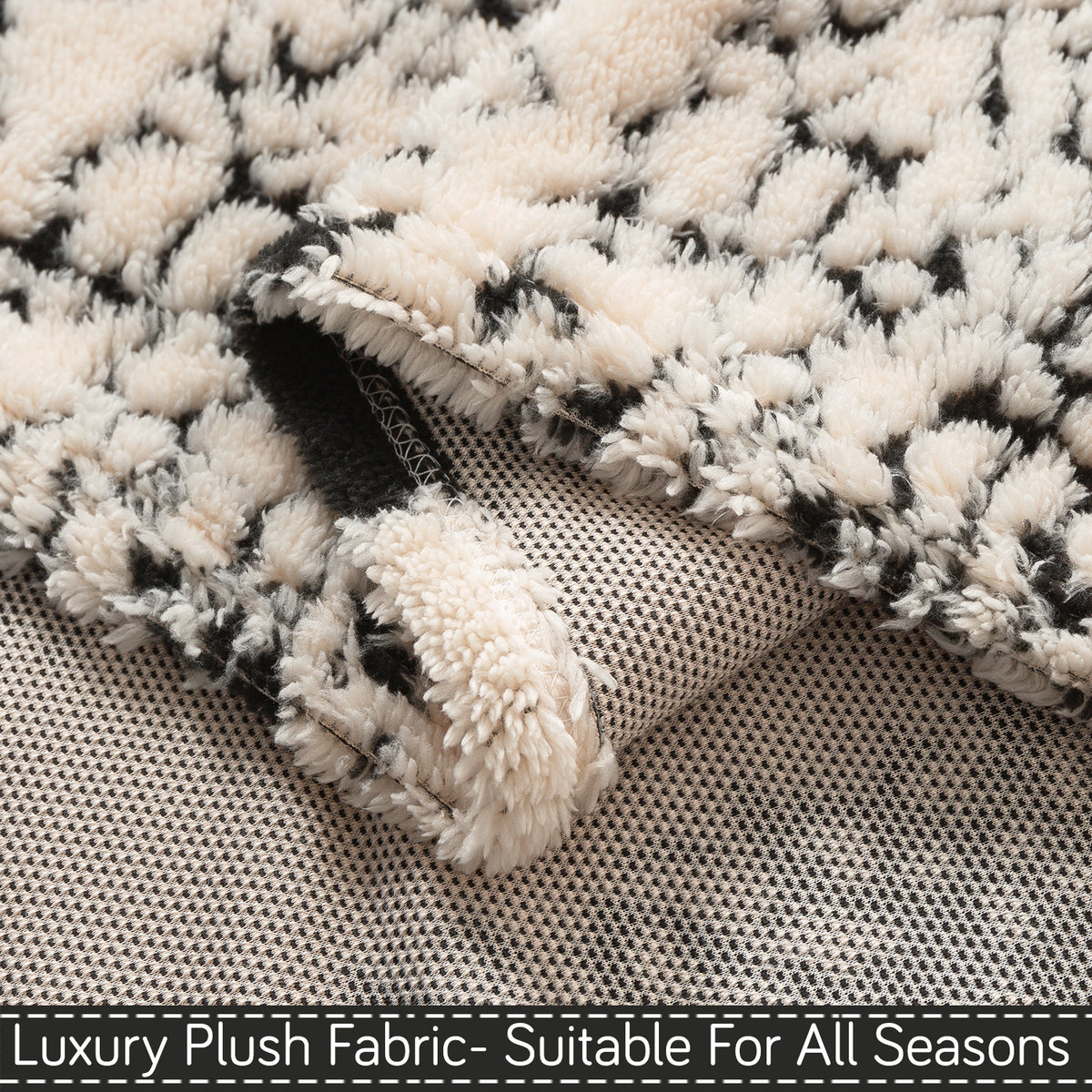'Noirea Series' Plush Sofa Cover for Seat & Back, Textured Stripe