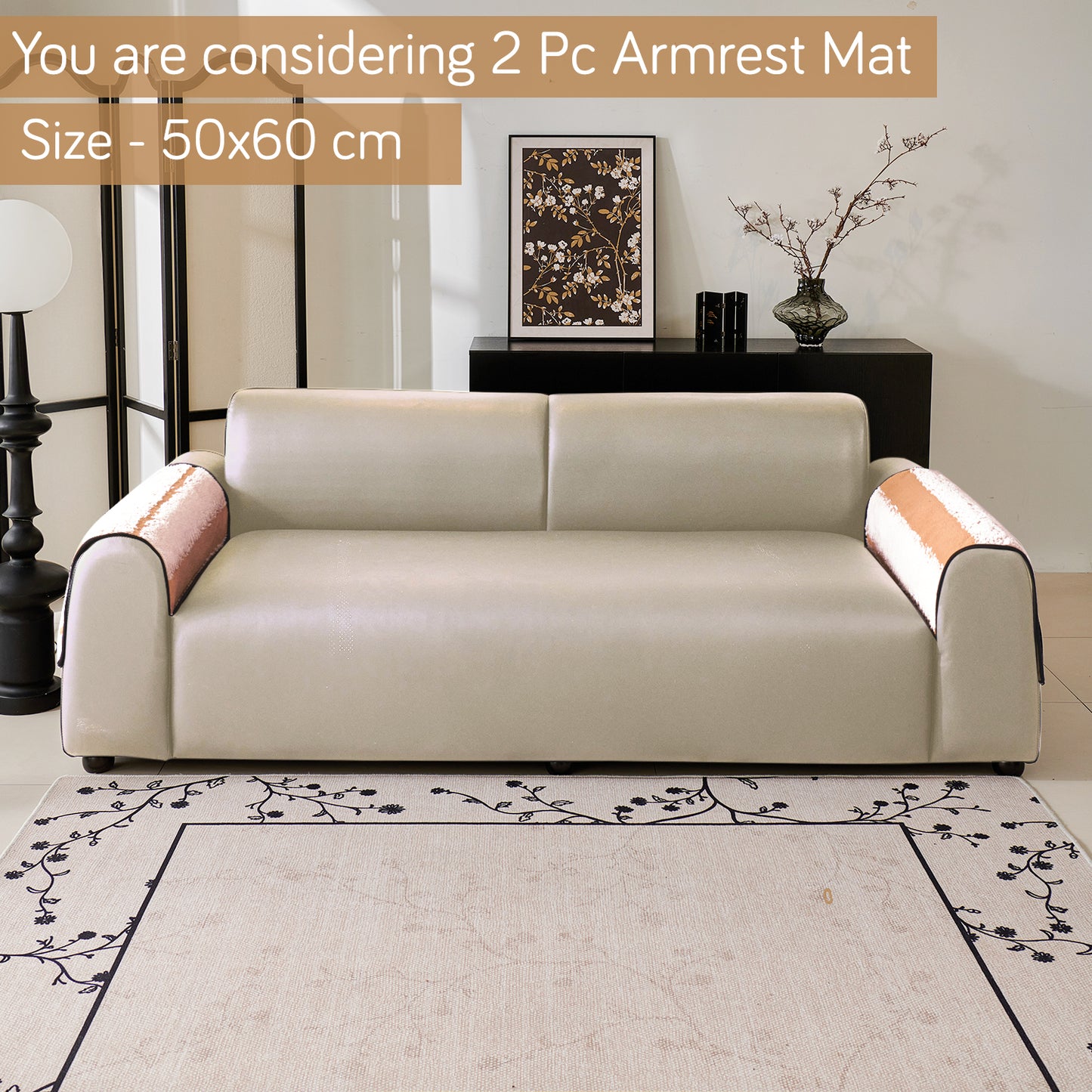Luxury Wavy Plush Anti-Slip Sofa Cover Mats - Desert Brown