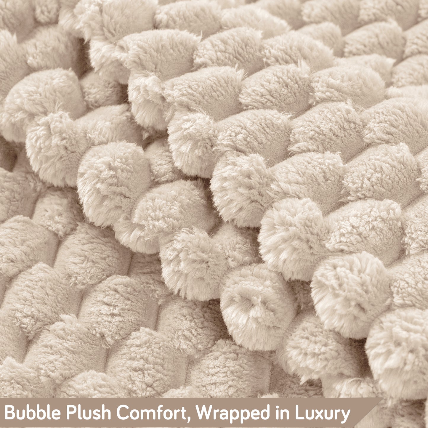 'BunnySoft Series' Plush Sofa Cover Throw for Sofa Seat & Back, Cream
