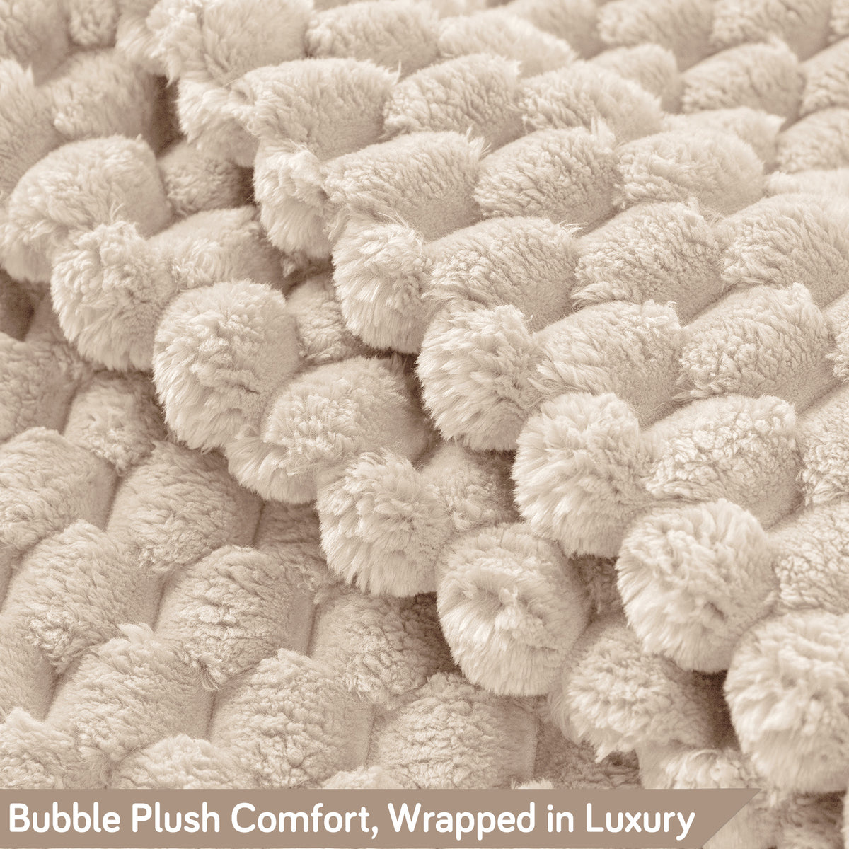 'BunnySoft Series' Plush Sofa Cover Throw for Sofa Seat & Back, Cream