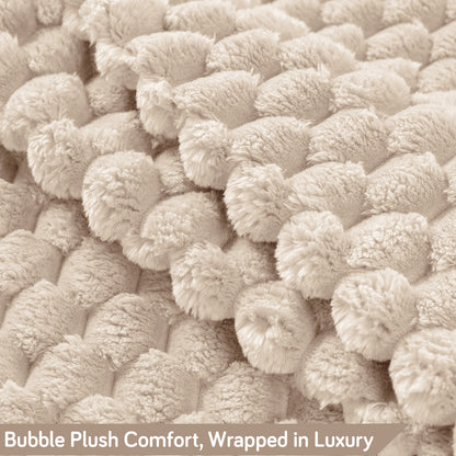 'BunnySoft Series' Plush Sofa Cover Throw for Sofa Seat & Back, Cream