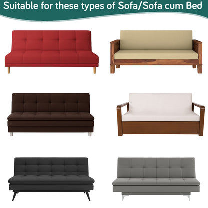 SereneSolids Stretchable Elastic Armless Sofa Cover – 140 GSM, Futon Slipcover, Easy Fit, Teal