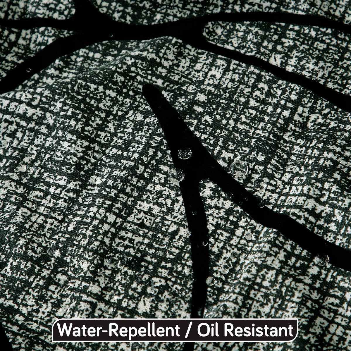 Buy Intense Grey Abstract Floral Printed Water-Repellent & Oil Resistant Tables Cover