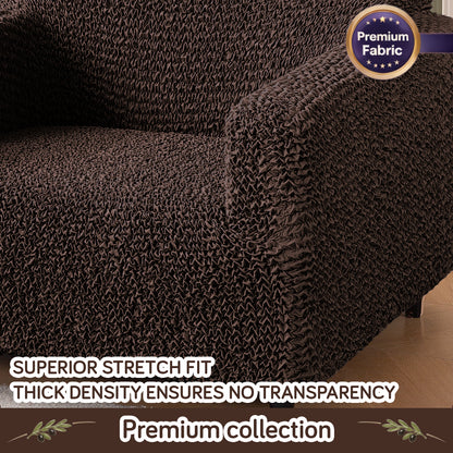 Italian Belissia Luxe Series' Super Stretchable Microfiber 1/2/3 Seater Sofa Cover, Chocolate Brown