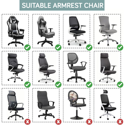 170gsm Jacquard Office Chair Arm Rest Cover (Elastic Style), 1 Pair, Green