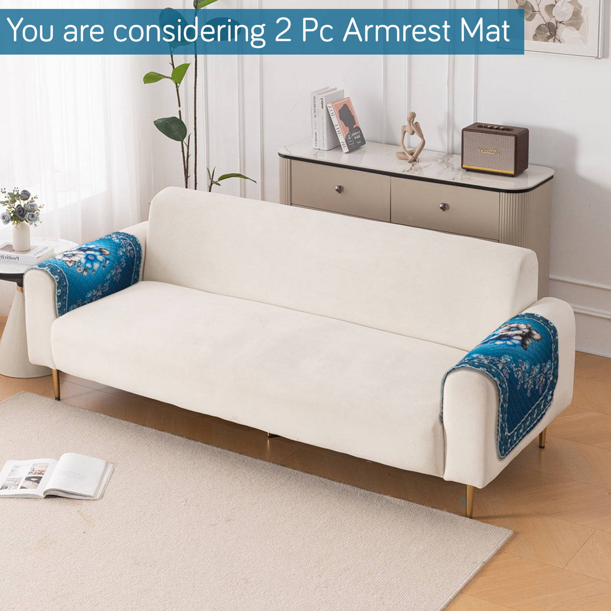 LoomVerse Quilted Sofa Cover Set Washable Sofa Panel for Seat & Back - Royal Meadow