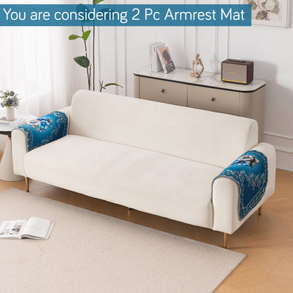 LoomVerse Quilted Sofa Cover Set Washable Sofa Panel for Seat & Back - Royal Meadow