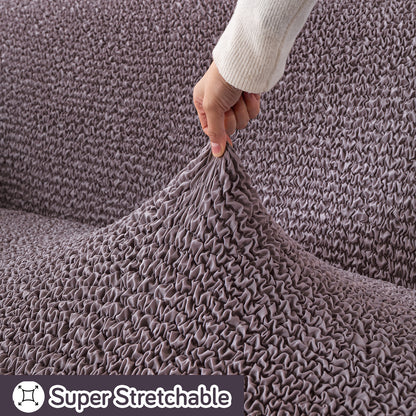 Italian Belissia Luxe Series' Super Stretchable Microfiber 1/2/3 Seater Sofa Cover, Plum Brown
