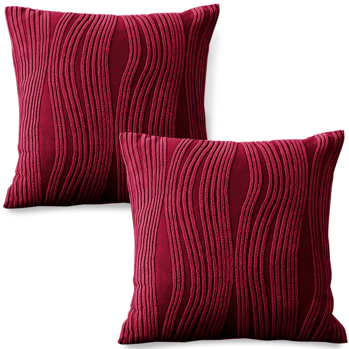 Nestiva Series Premium Knitting Jacquard Sofa Cushion Cover - Burgundy